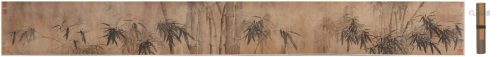 A CHINESE SCROLL PAINTING OF BAMBOOS