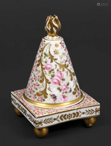 19THC PORCELAIN CANDLE SNUFFER/EXTINGUISHER possibly by Coal...