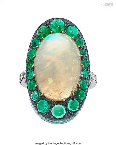 Opal, Emerald, Diamond, Enamel, Gold, Palladium,