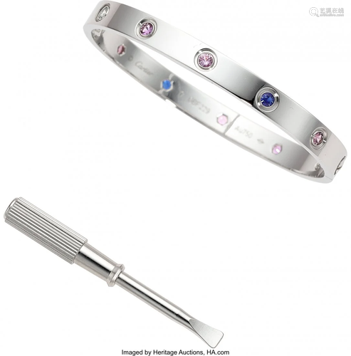 Cartier Multi-Stone, White Gold Bracelet, French