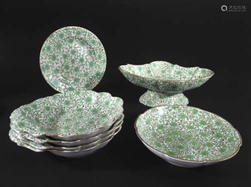 EARLY 19THC SPODE PEARLWARE DESSERT SERVICE Pattern No 1472,...