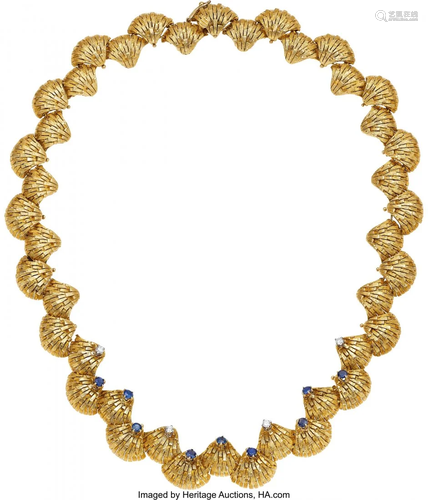 Diamond, Sapphire, Gold Necklace Stones