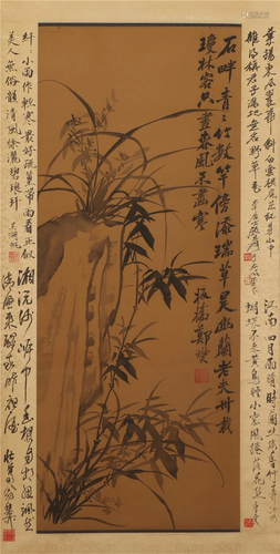 A CHINESE PAINTING OF BAMBOO AND ORCHID