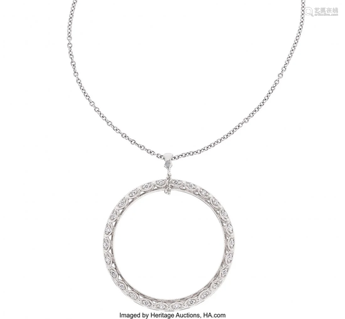 Tacori Diamond, White Gold Pendant-Necklace Sto