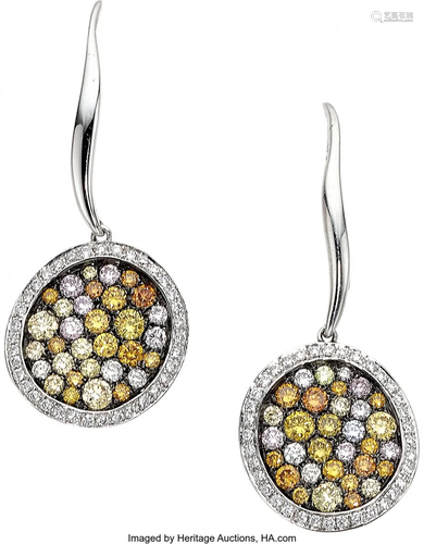 Colored Diamond, Diamond, White Gold Earrings S