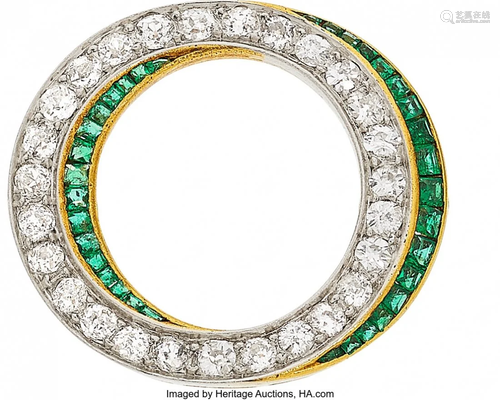 Edwardian Diamond, Emerald, Platinum-Topped Gold