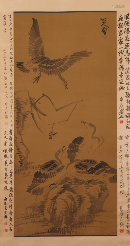 A CHINESE PAINTING OF WILD GEESE