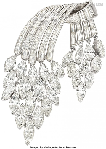 Diamond, Platinum Brooch Stones