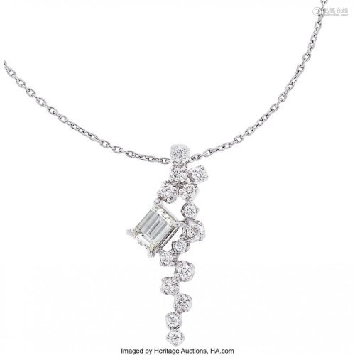 Diamond, Platinum Pendant-Necklace Stones