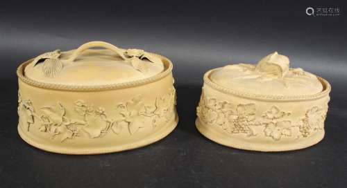 WEDGWOOD GAME PIE DISH a caneware dish, the lid with flower ...