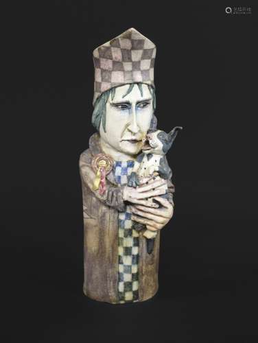 AMANDA POPHAM - BEST IN SHOW a pottery jug with a figure hol...