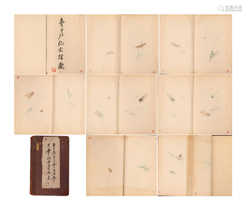 A CHINESE PAINTING ALBUM OF HORSES INSECTS