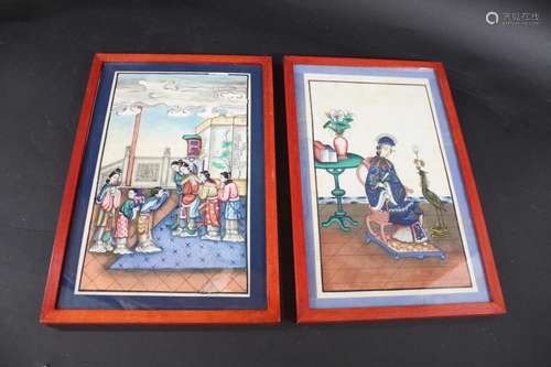 CHINESE PITH PAINTINGS 11 various framed pith paintings, wit...