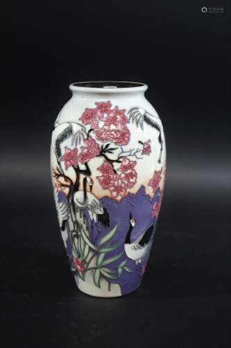 MOORCROFT LIMITED EDITION VASE in the Courting Cranes design...