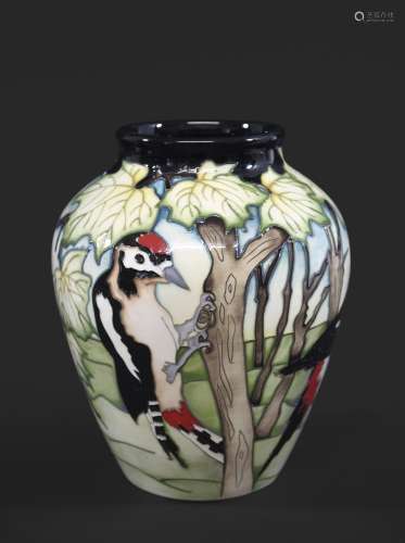 MOORCROFT TRIAL VASE - WOODPECKER a trial vase made for the ...