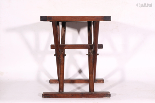 A CHINESE HUANGHUALI WOOD FOLDING STOOL