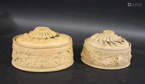 WEDGWOOD CANEWARE GAME PIE DISHES two similar Wedgwood canew...