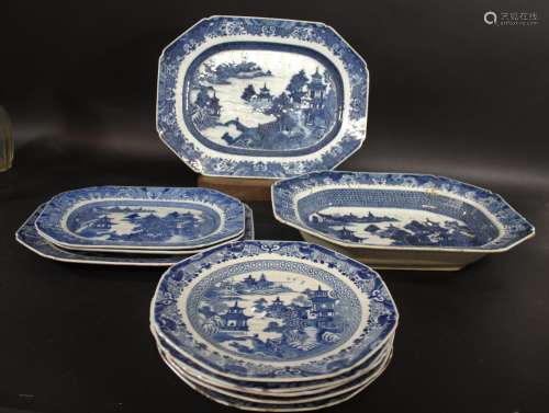 18THC CHINESE EXPORT PLATES a mixed lot including 4 various ...