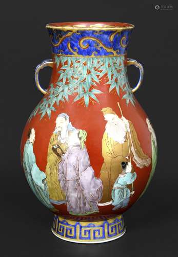 LARGE JAPANESE ARITA PORCELAIN VASE - MEIJI an Arita baluste...