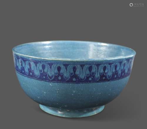 LARGE PERSIAN BOWL possibly Kashan, the large bowl with a tu...