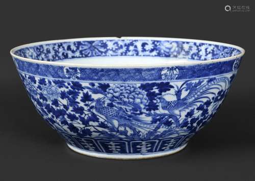 LARGE 19THC CHINESE BOWL the blue and white porcelain bowl p...