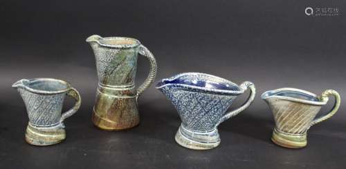 JANE HAMLYN (BORN 1940) four various salt glazed stoneware j...