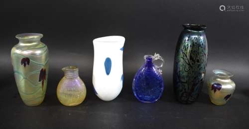 STUDIO GLASS including a small jug by Siddy Langley (1988, 1...