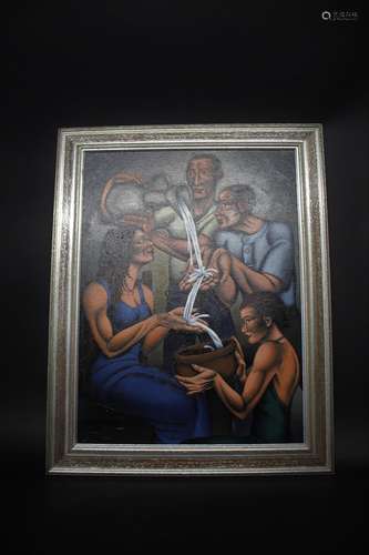 DAVID BROOKE - 'THE CEREMONY OF WASHING HANDS' signed and da...