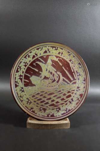 RARE BURMANTOFT LUSTRE CHARGER - JOSEPH WALMSLEY a large rub...