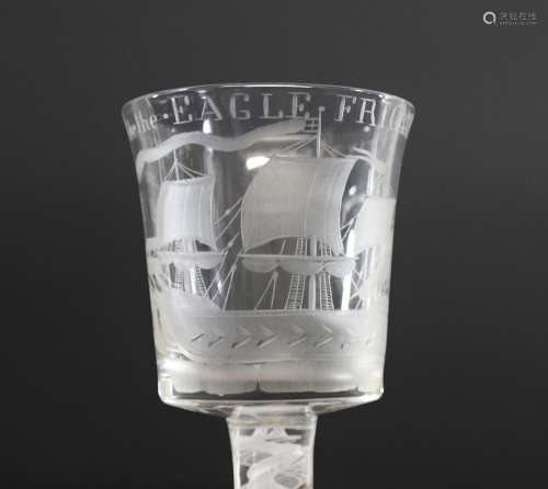 AIR TWIST CORDIAL GLASS - SUCCESS TO THE EAGLE a late 19thc ...