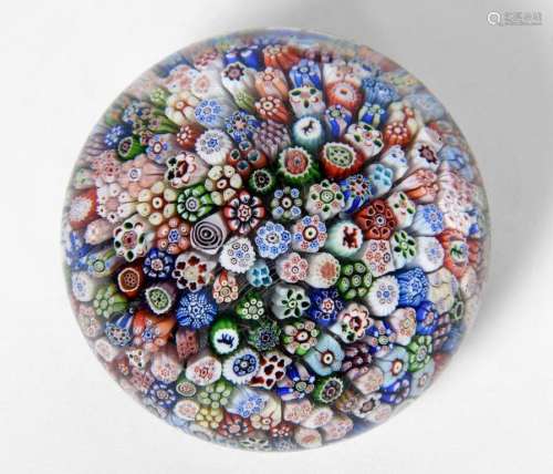 BACCARAT GLASS PAPERWEIGHT A Baccarat close millefiore weigh...