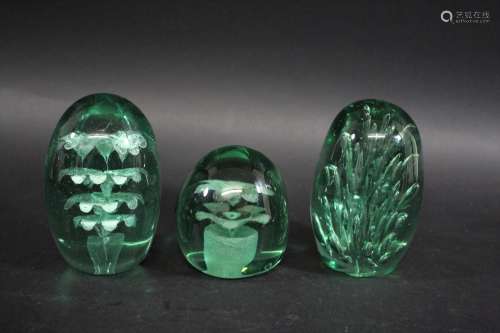 VICTORIAN GLASS DUMPS including a glass dump with large spra...