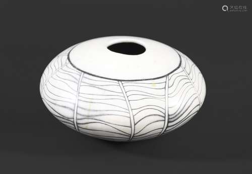 ASHRAF HANNA (BORN 1967) a raku vase of circular form, with ...