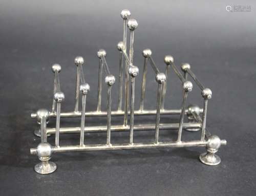 AFTER CHRISTOPHER DRESSER - SILVER PLATED TOAST RACK a 6 div...