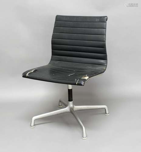 HERMAN MILLER LEATHER & CHROME VINTAGE OFFICE CHAIR designed...