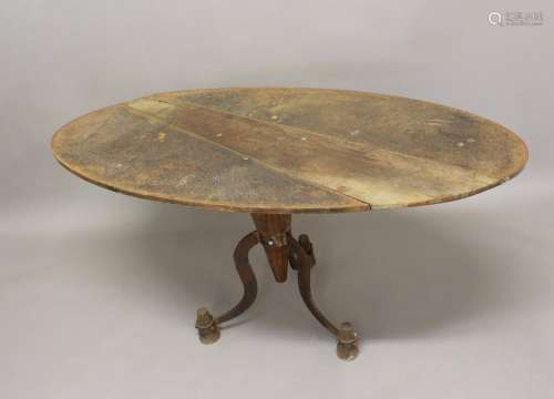 DECORATIVE IRON & WOODEN GARDEN TABLE an unusual large table...