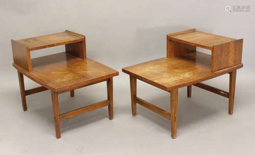 PAIR OF AMERICAN MID CENTURY BEDSIDE TABLES - LANE, VIRGINIA...