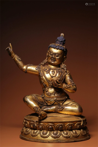 A Chinese Gilt Bronze Figure of Buddha