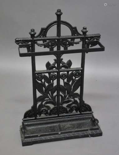 VICTORIAN CAST IRON STICK STAND a small cast iron stick stan...