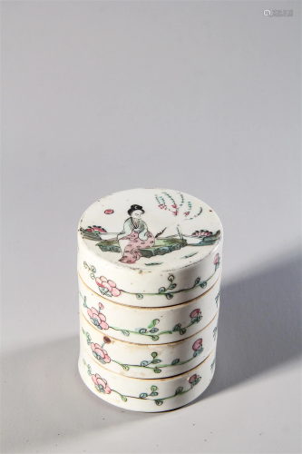 A Chinese Famille-Rose Porcelain Container