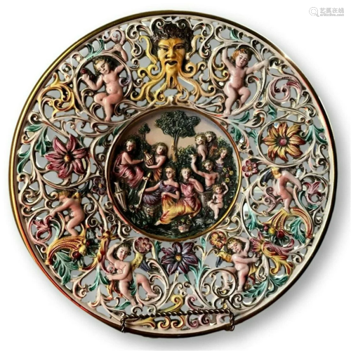 A Bronze and Porcelain Plate