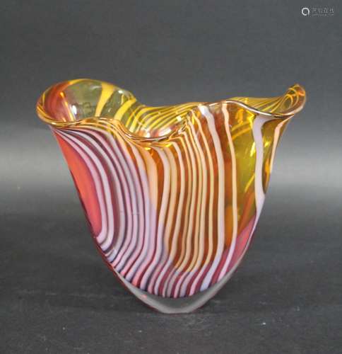 PETER LAYTON - CONTEMPORARY GLASS VASE the glass vase with a...