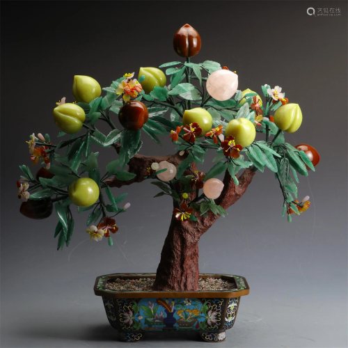 A Chinese Cloisonne Bonsai