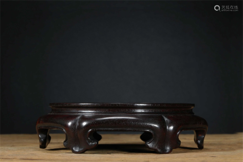 A Chinese Carved Hardwood Base