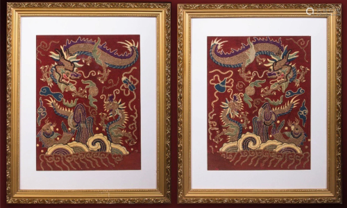 A Pair of Chinese Embroideries