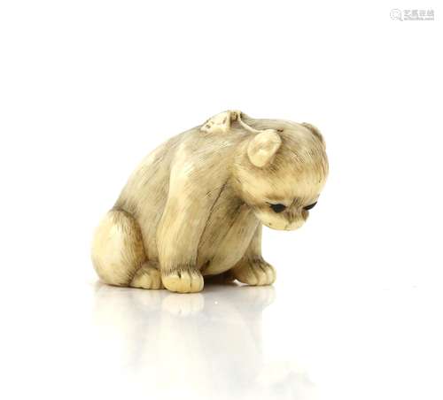 Early 20th century Japanese carved ivory netsuke in the form...