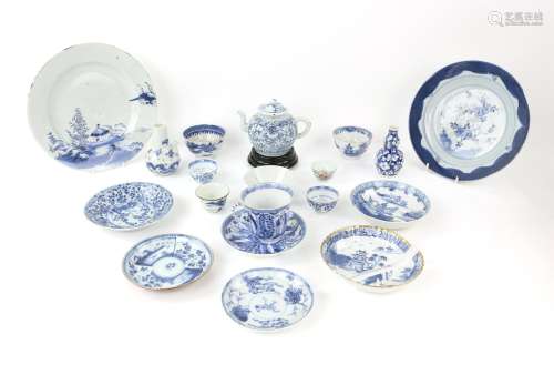 Collection of Chinese blue and white porcelain, to include a...