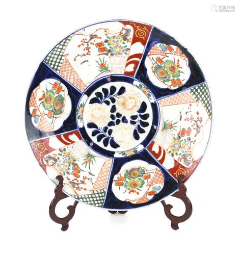 Japanese Imari charger, 19th century, decorated with panels ...