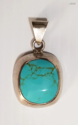Nice 925 Sterling Green Turquoise Pendant