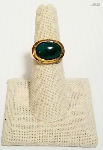 Nice 925 Sterling Yellow Green Stone Ring